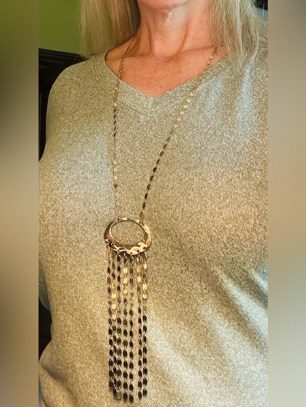 INC International Concepts Gold Long Tassel Pendant Necklace